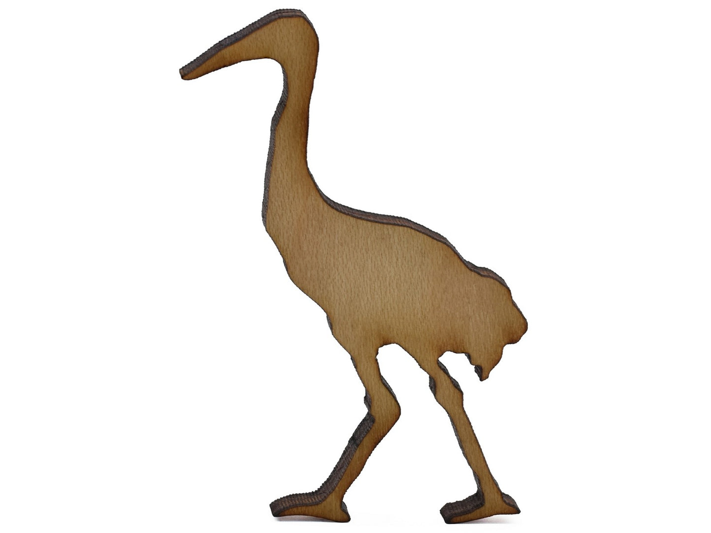 A closeup of pieces shaped like an egret.