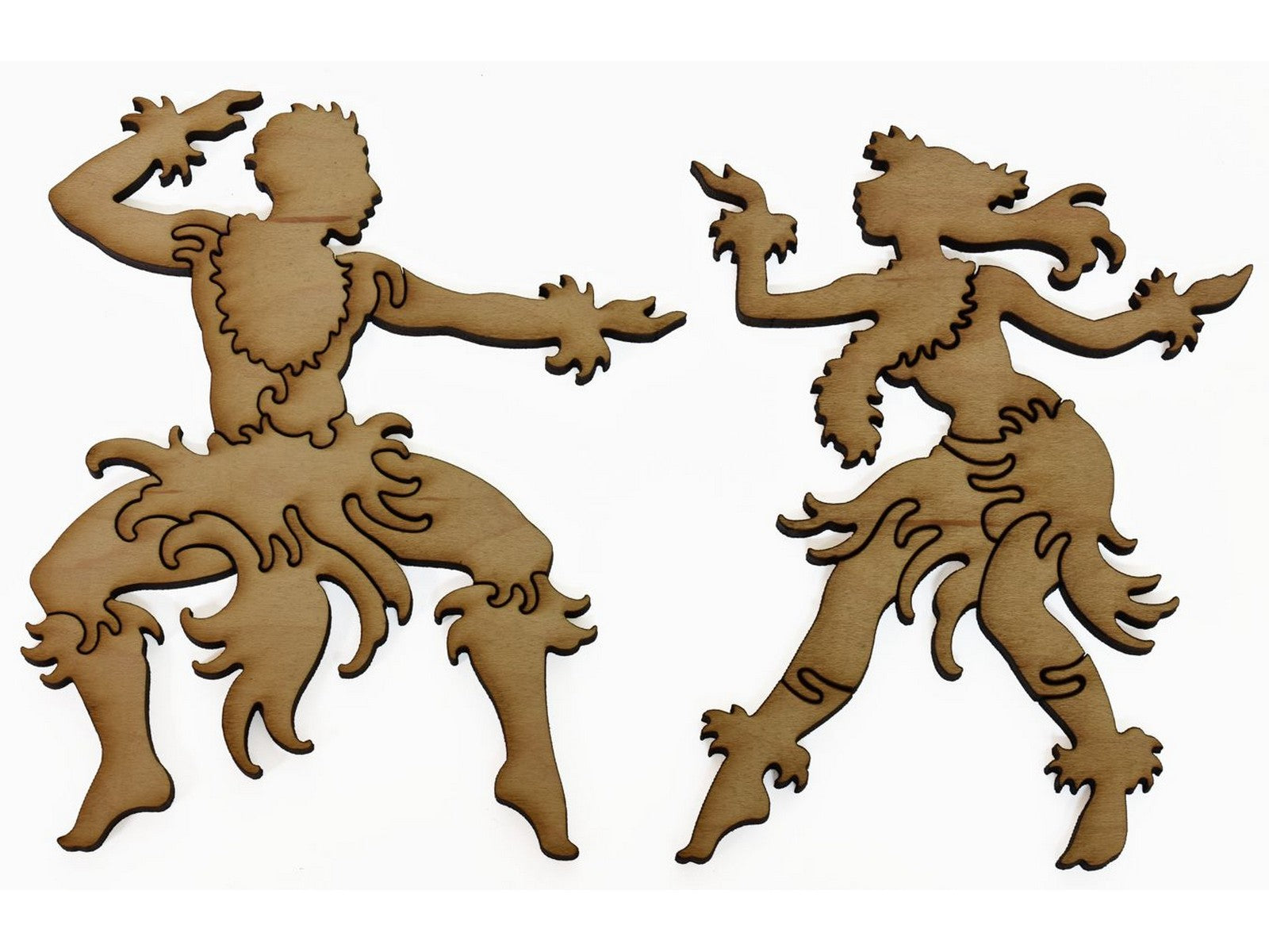 A closeup of pieces showing two multi-piece people dancing.