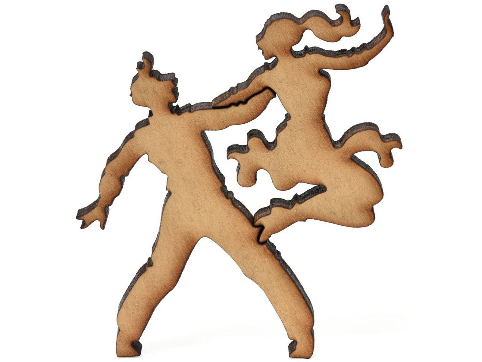 A closeup of pieces showing a couple dancing.