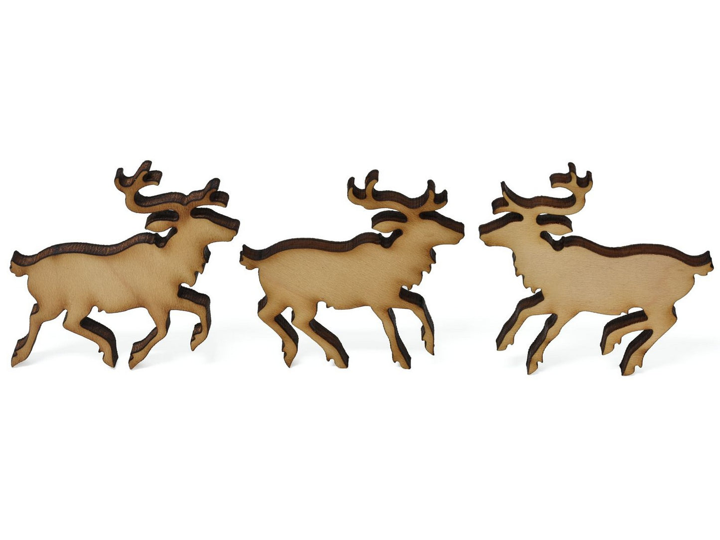 A closeup of pieces showing reindeer.
