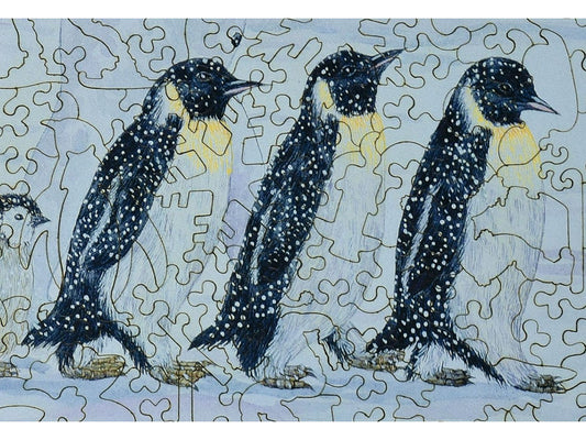 A closeup of the front of the puzzle, A Present for Santa, showing the detail in the pieces.