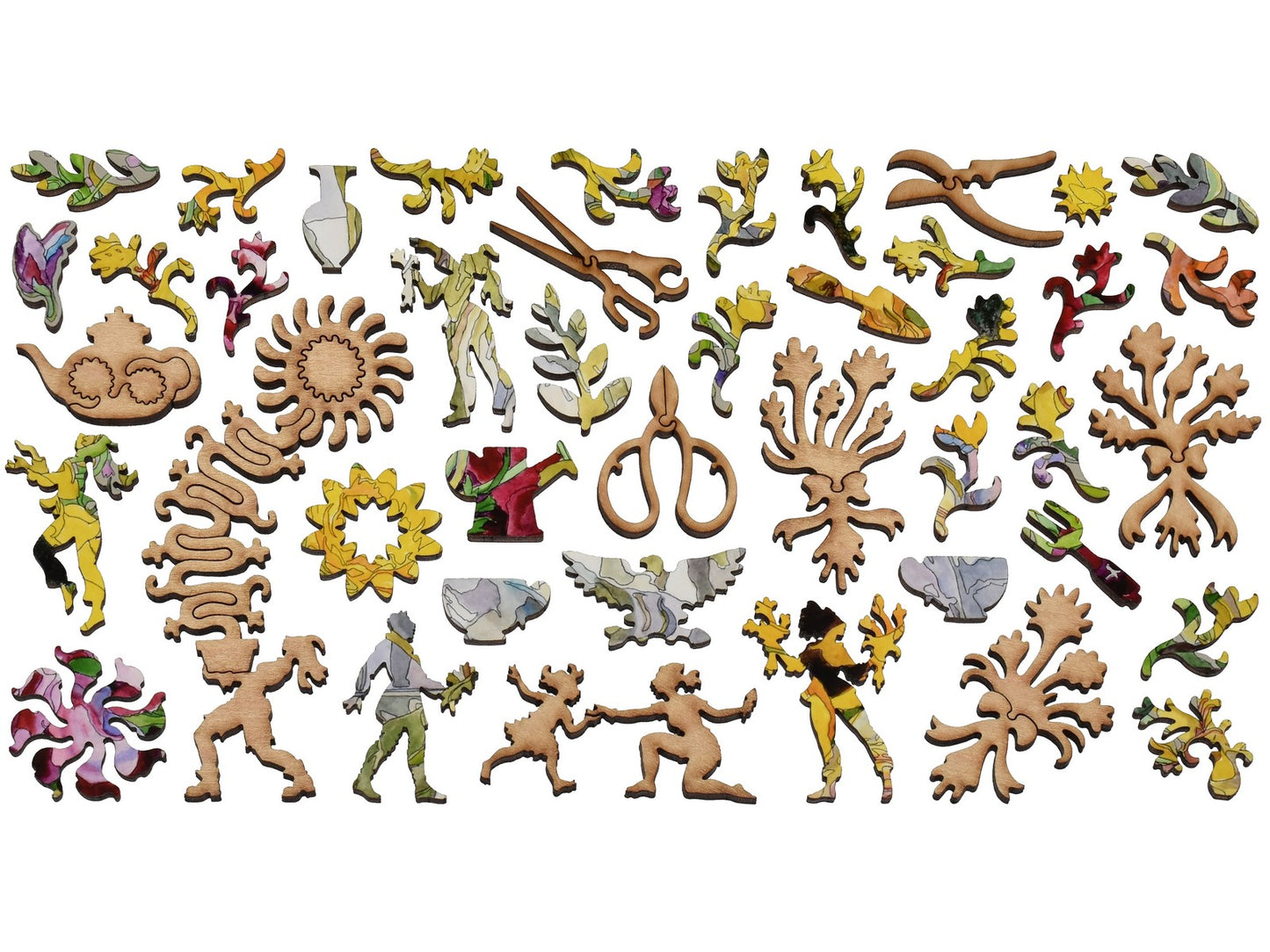 The whimsy pieces that can be found in the puzzle, English Bouquet.