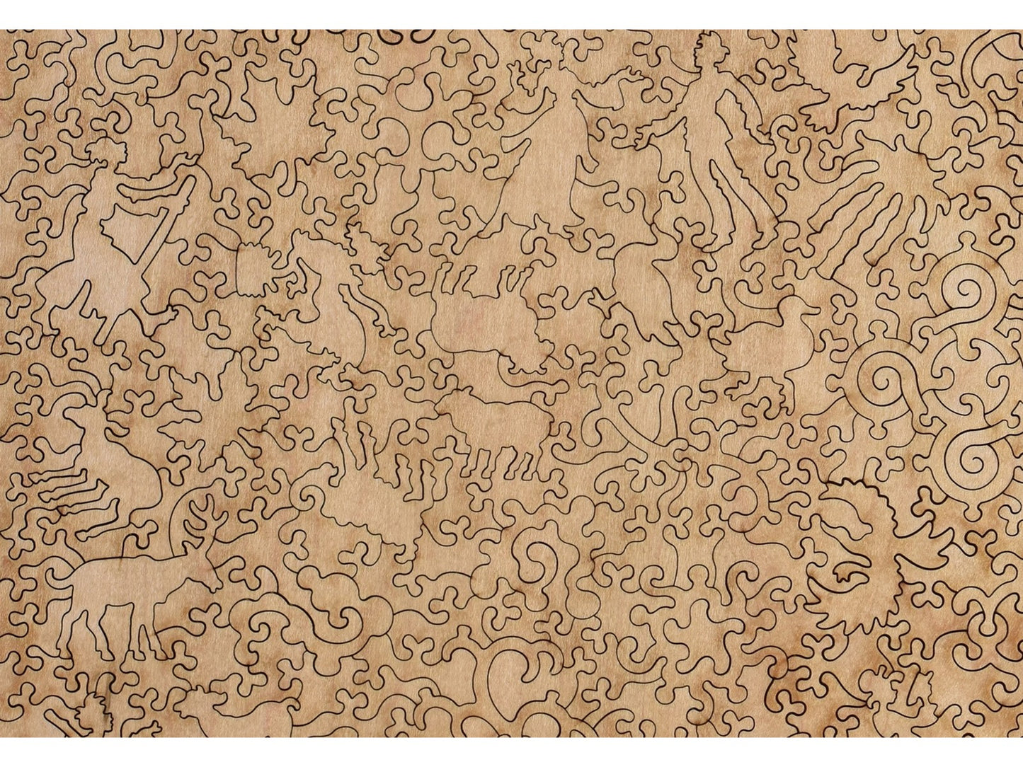 A closeup of the back of the puzzle, Antiphonal Singing, showing the detail in the pieces.