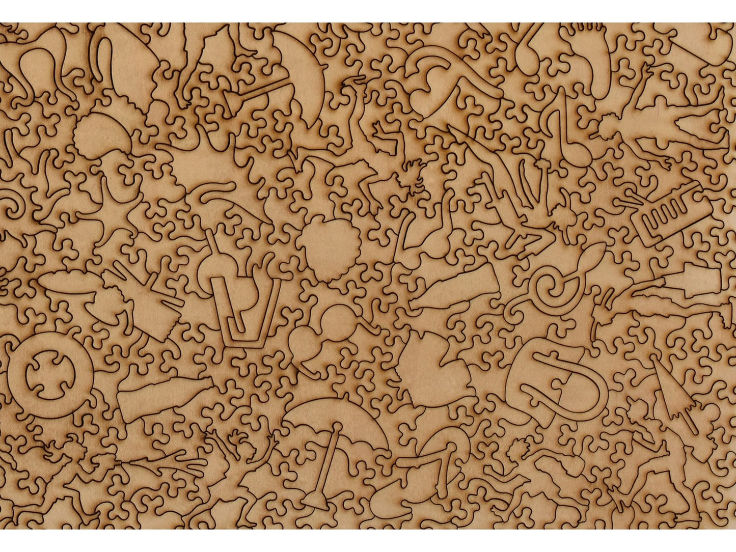 A closeup of the back of the puzzle, Backgammon, showing the detail in the pieces.