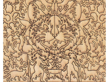 A closeup of the back of the puzzle, Barcie Reflected, showing the detail in the pieces.