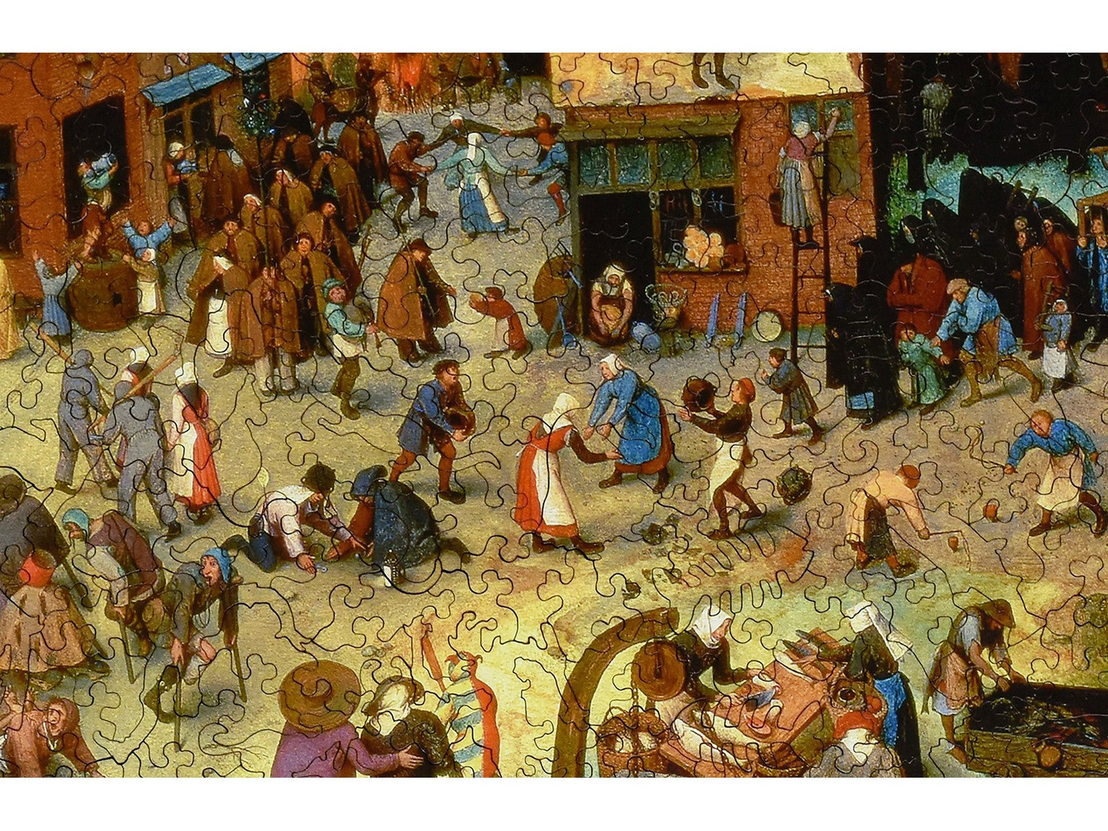 A closeup of the front of the puzzle, The Battle of Carnival and Lent.