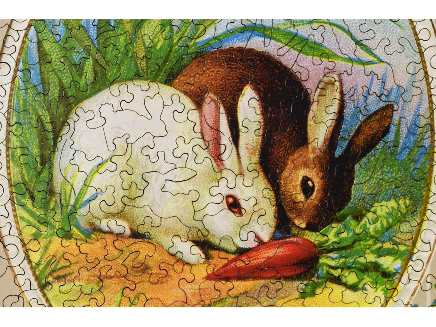 A closeup of the front of the puzzle, Best Easter Wishes.