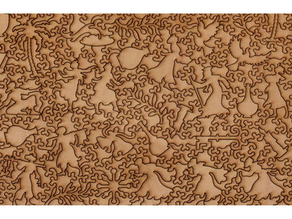 A closeup of the back of the puzzle, Bethlehem, showing the detail in the pieces.