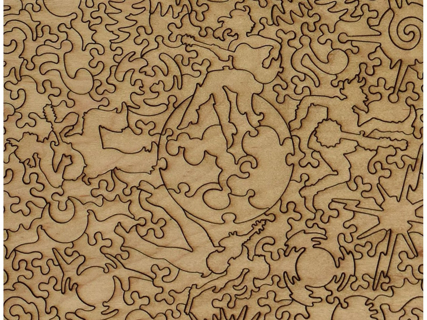 A closeup of the back of the puzzle, Big Twang, showing the detail in the pieces.