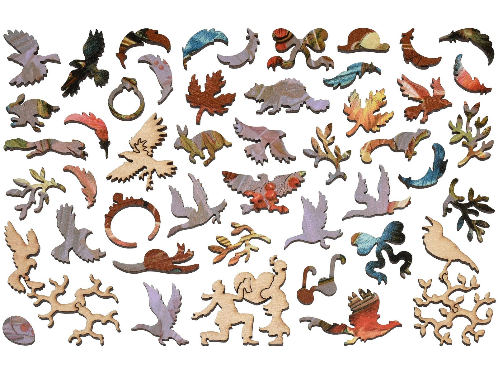 The whimsy pieces that can be found in the puzzle, Birds of a Feather.