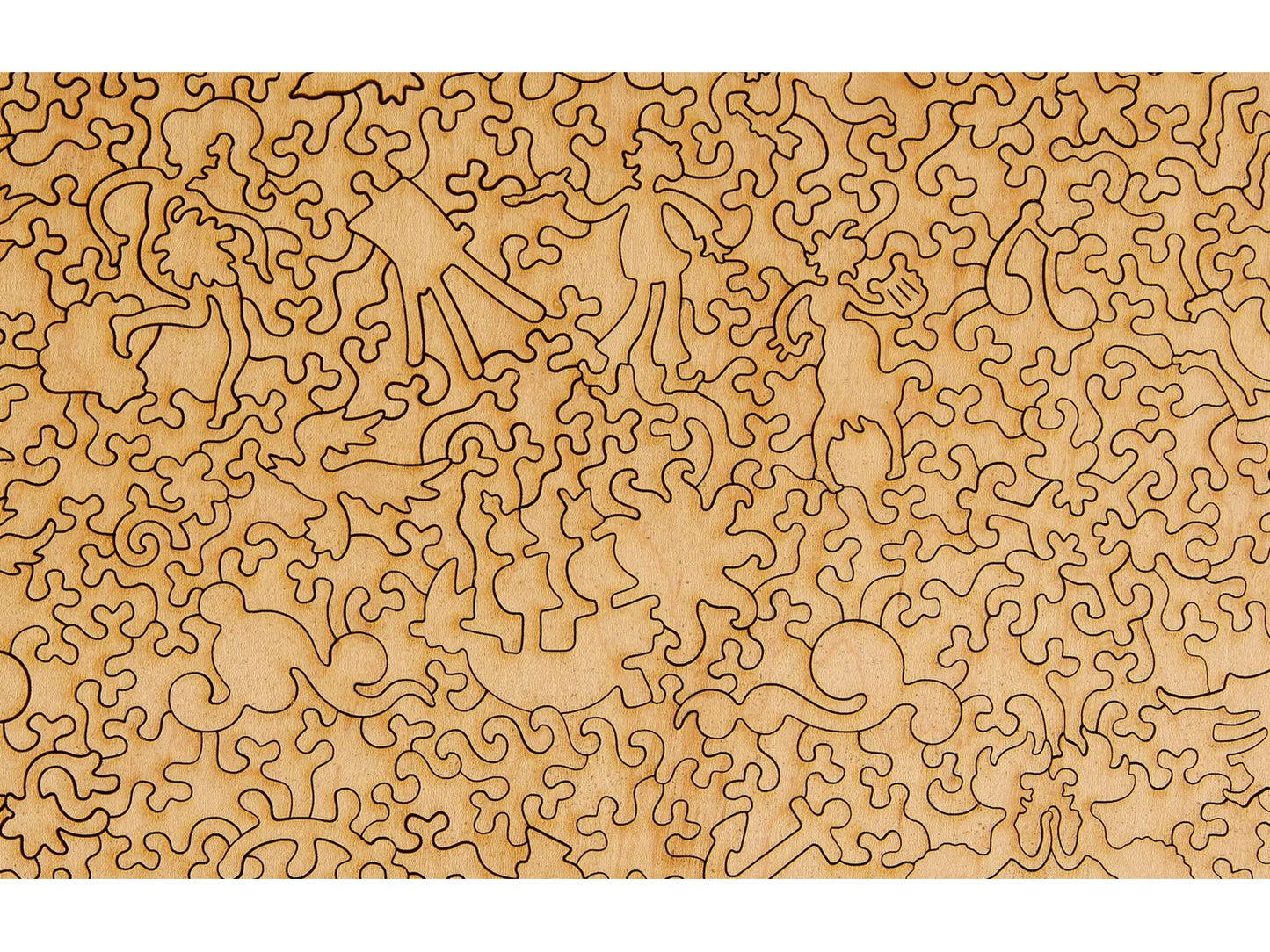 A closeup of the back of the puzzle, Birth of Venus, showing the detail in the pieces.