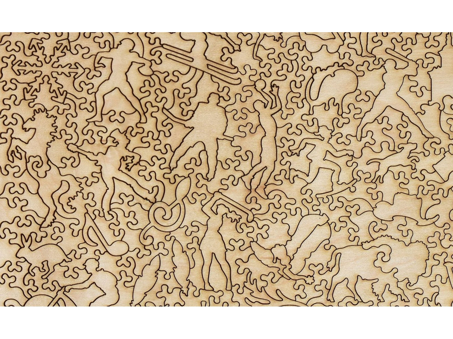 A closeup of the back of the puzzle, Buffalo Moon, showing the detail in the pieces.