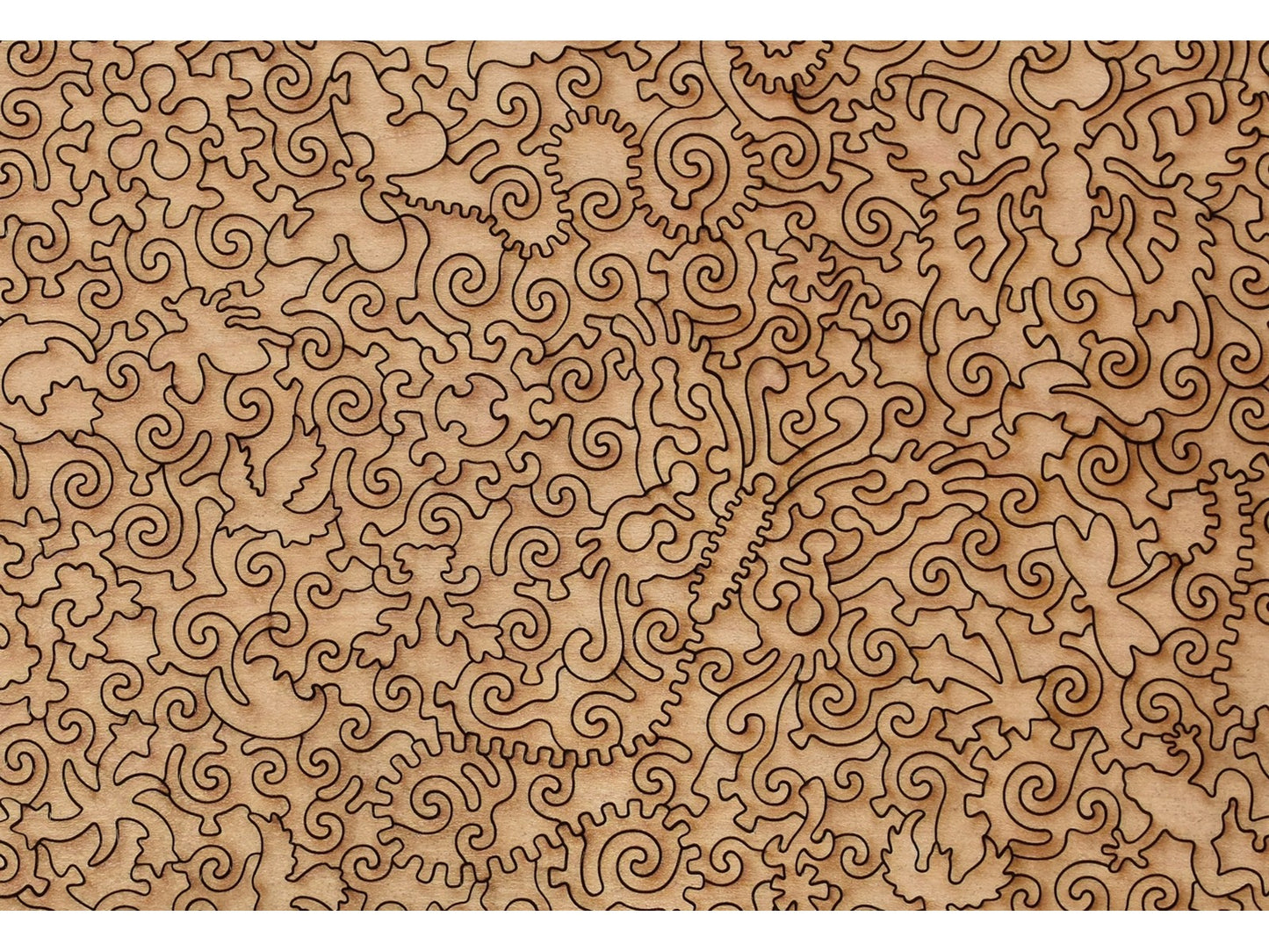 A closeup of the back of the puzzle, Butterflies, showing the detail in the pieces.