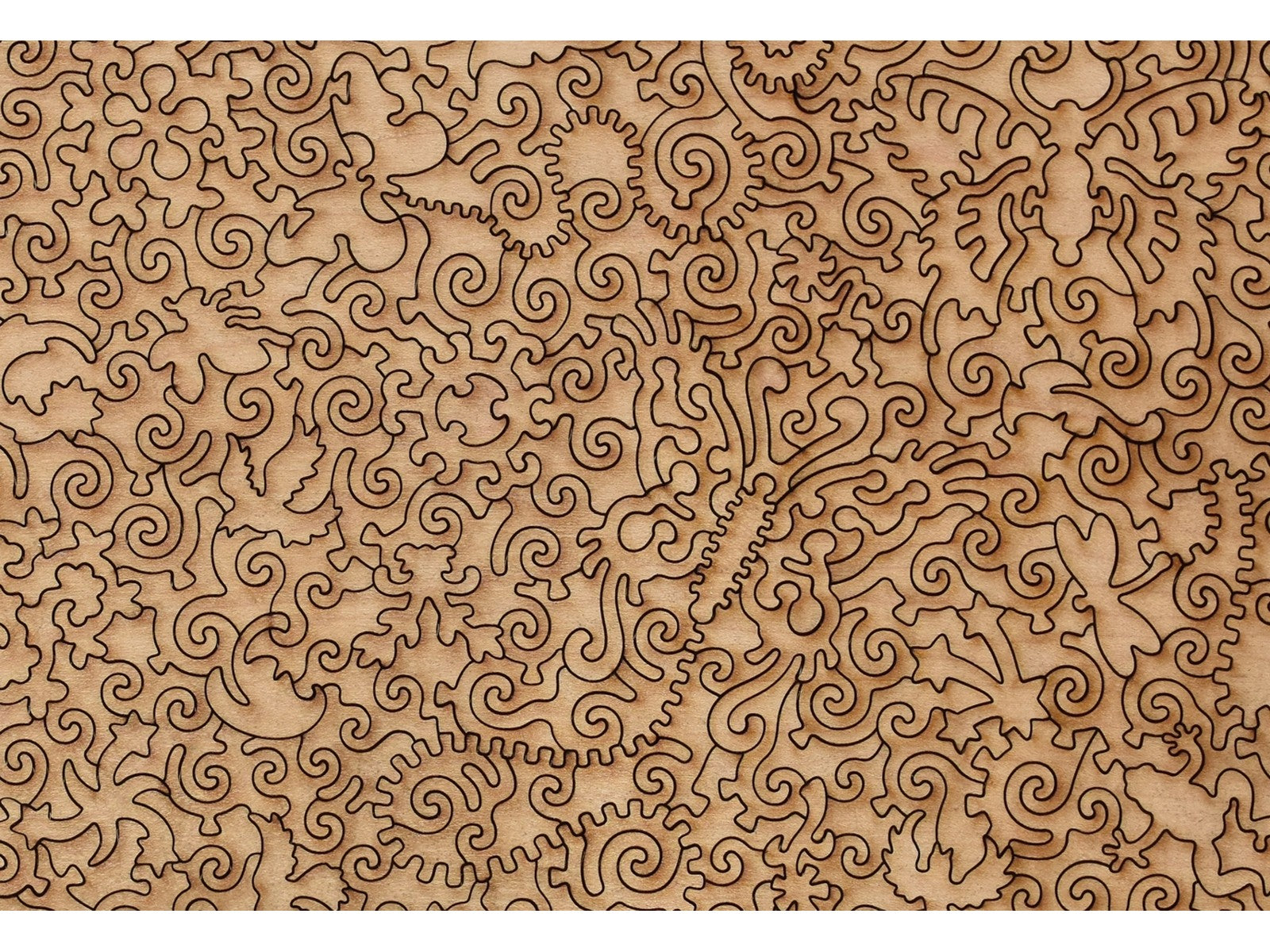 A closeup of the back of the puzzle, Butterflies, showing the detail in the pieces.