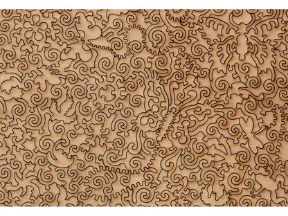 A closeup of the back of the puzzle, Butterflies, showing the detail in the pieces.