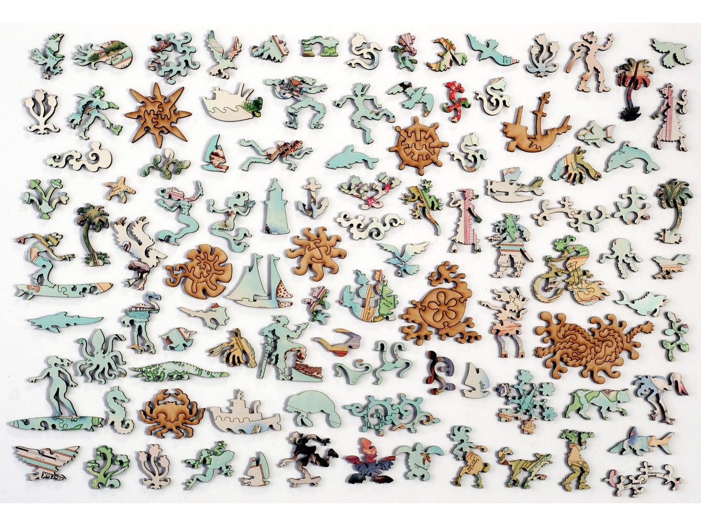 The whimsy pieces that can be found in the puzzle, Captiva and Sanibel Islands.