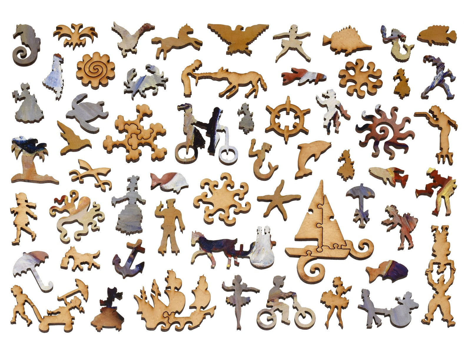 The whimsies that can be found in the puzzle, Children Playing on the Beach.