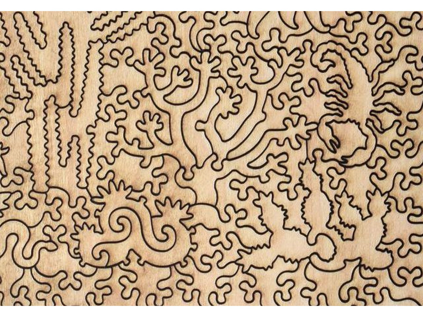 A closeup of the back of the puzzle, Cholla and Sahuaro, showing the detail in the pieces.