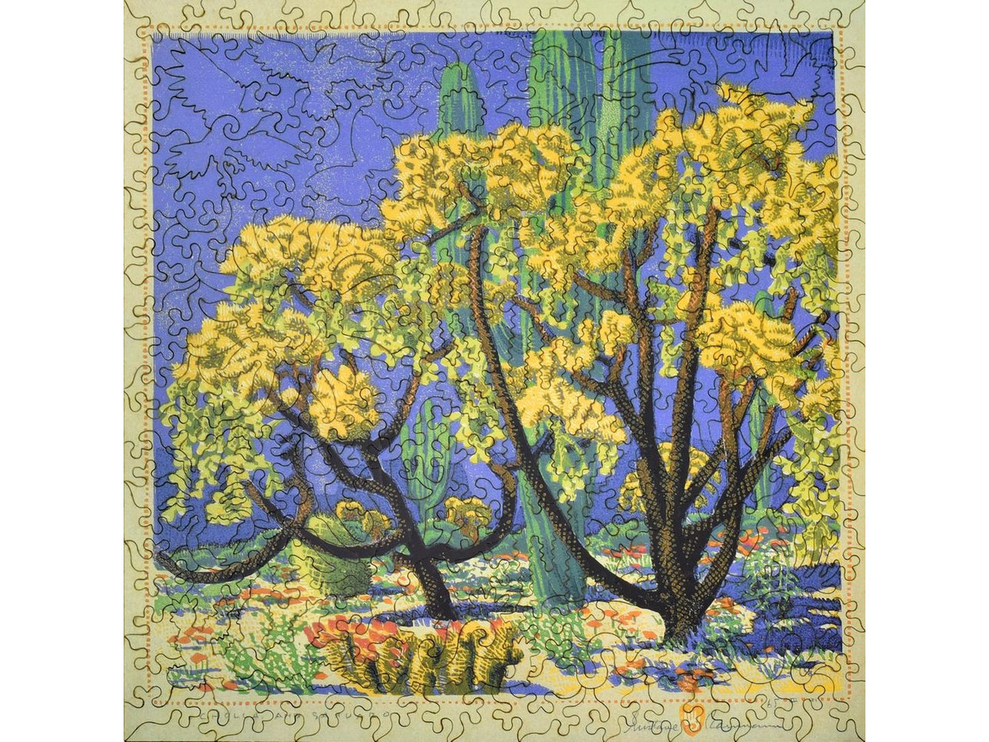 The front of the puzzle, Cholla and Sahuaro.
