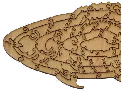 A second closeup of the back of the puzzle, Colorful Fish of the East Indies, showing the detail in the pieces.