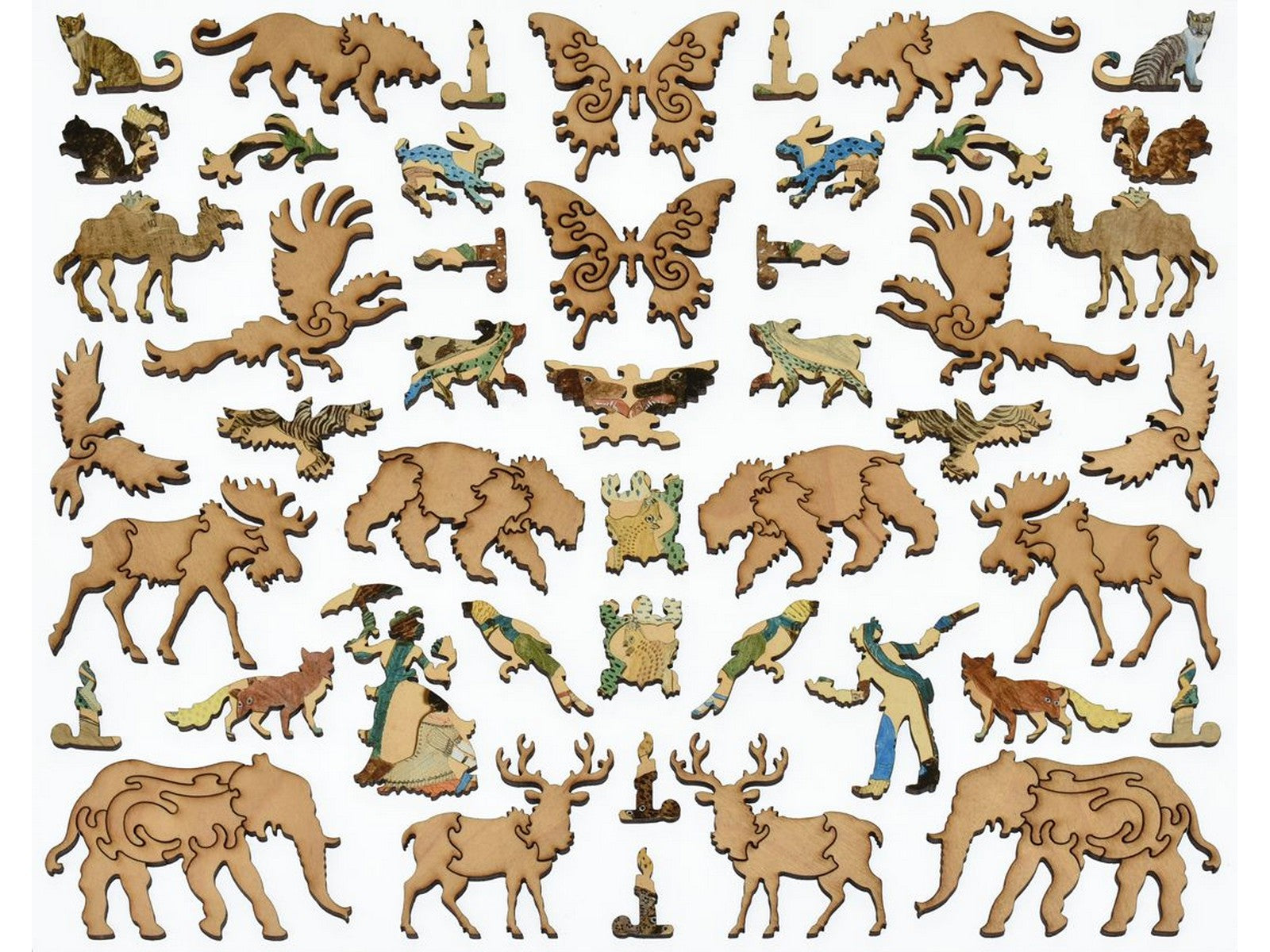 The whimsies that can be found in the puzzle, Cutout of Animals.