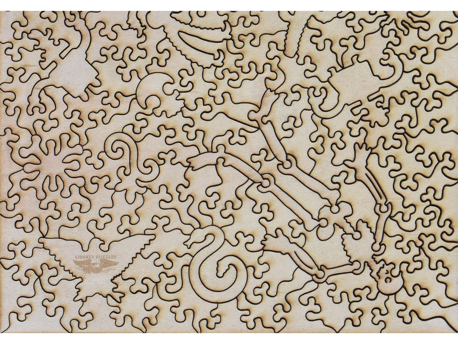 A closeup of the back of the puzzle, Dia De Los Muertos.