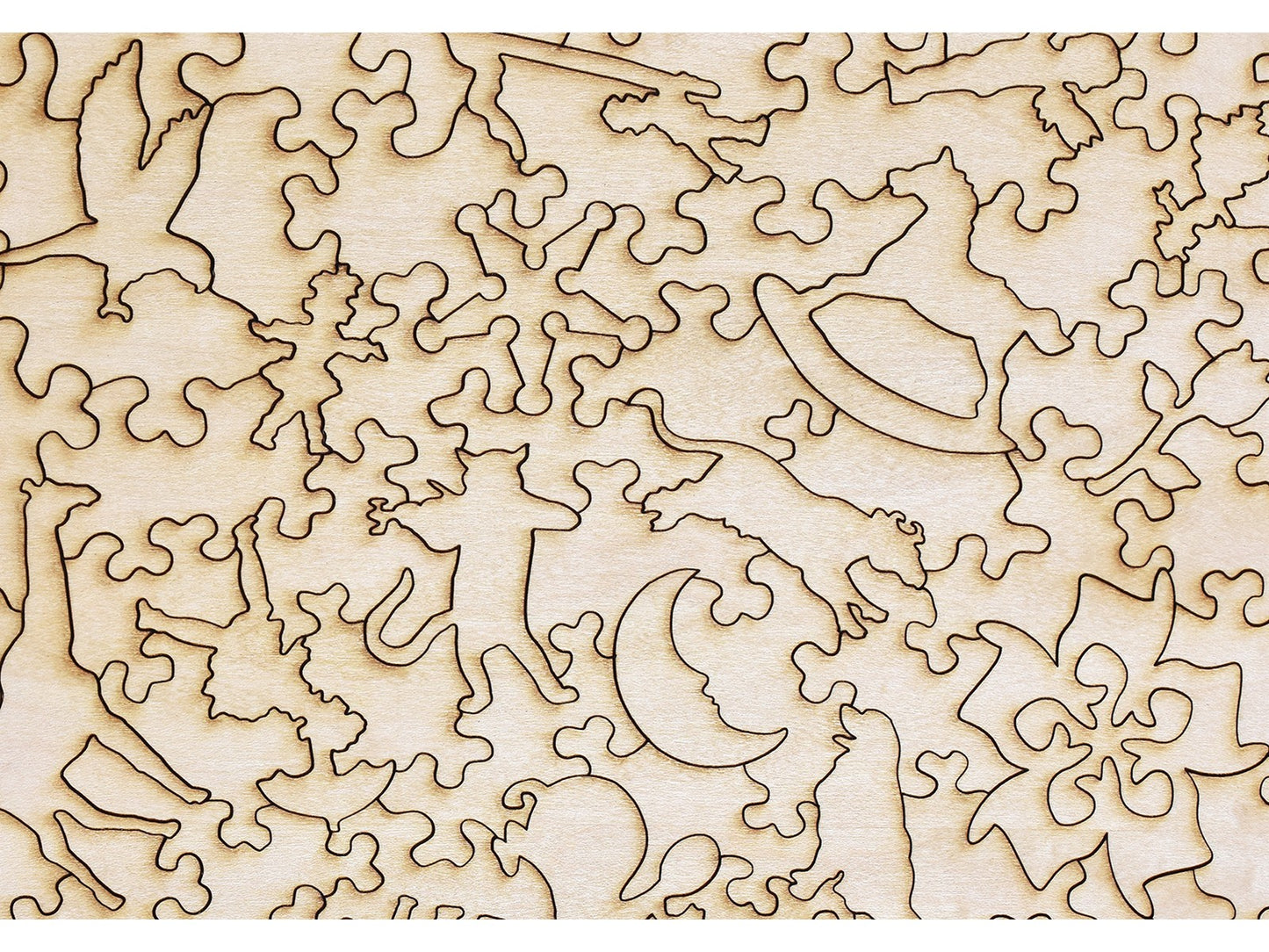 A closeup of the back of the puzzle, Dish Ran Away with the Spoon.