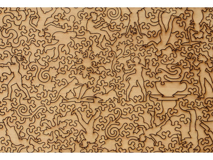 A closeup of the back of the puzzle, Do Not Disturb, showing the detail in the pieces.