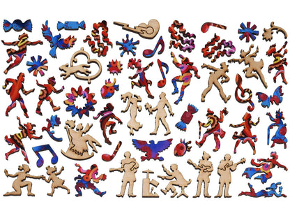 The whimsy pieces that can be found in the puzzle, Electric Heart.