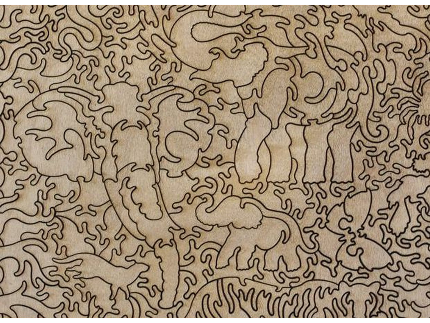 A second closeup of the back of the puzzle, Elephant Pool, showing the detail in the pieces.
