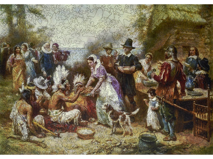 The front of the puzzle, The First Thanksgiving.