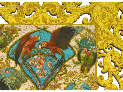 A closeup of the front of the puzzle, Flourish, showing the detail in the pieces.