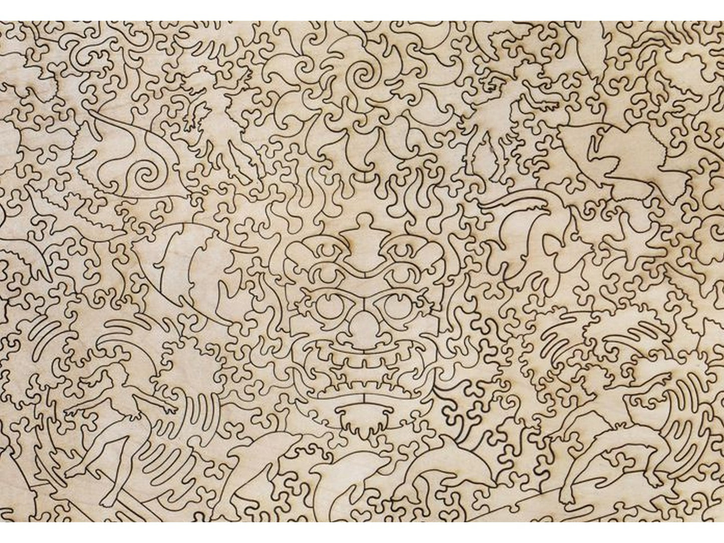 A closeup of the back of the puzzle, Fly Hawaiian Air, showing the detail in the pieces.