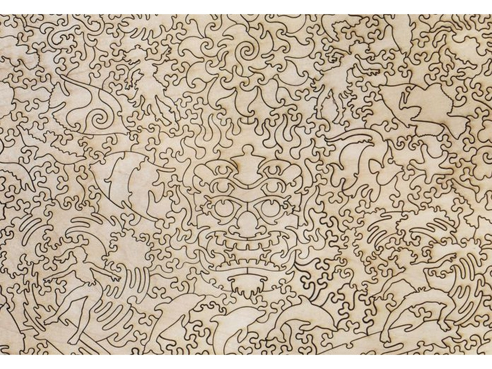 A closeup of the back of the puzzle, Fly Hawaiian Air, showing the detail in the pieces.