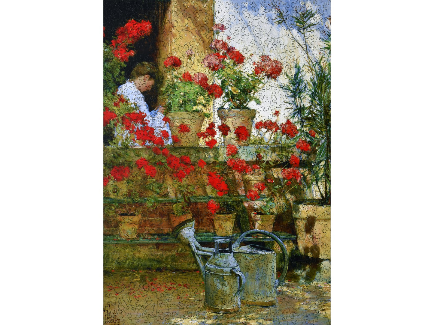The front of the puzzle, Geraniums.