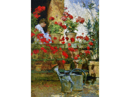 The front of the puzzle, Geraniums.