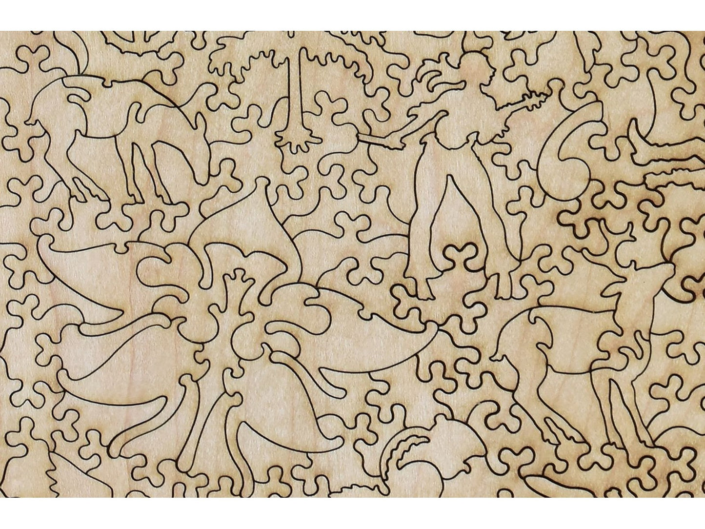Second image for A closeup of the back of the puzzle, High on a Mountain, showing the detail in the pieces.