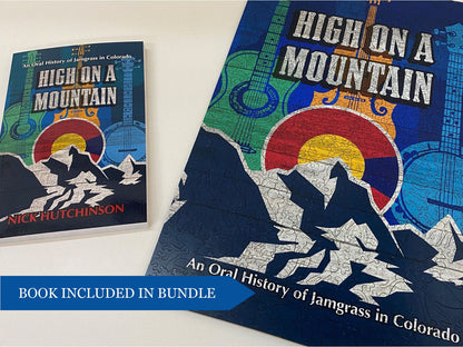 The puzzle, High On a Mountain, with the book that it comes with in a bundle.