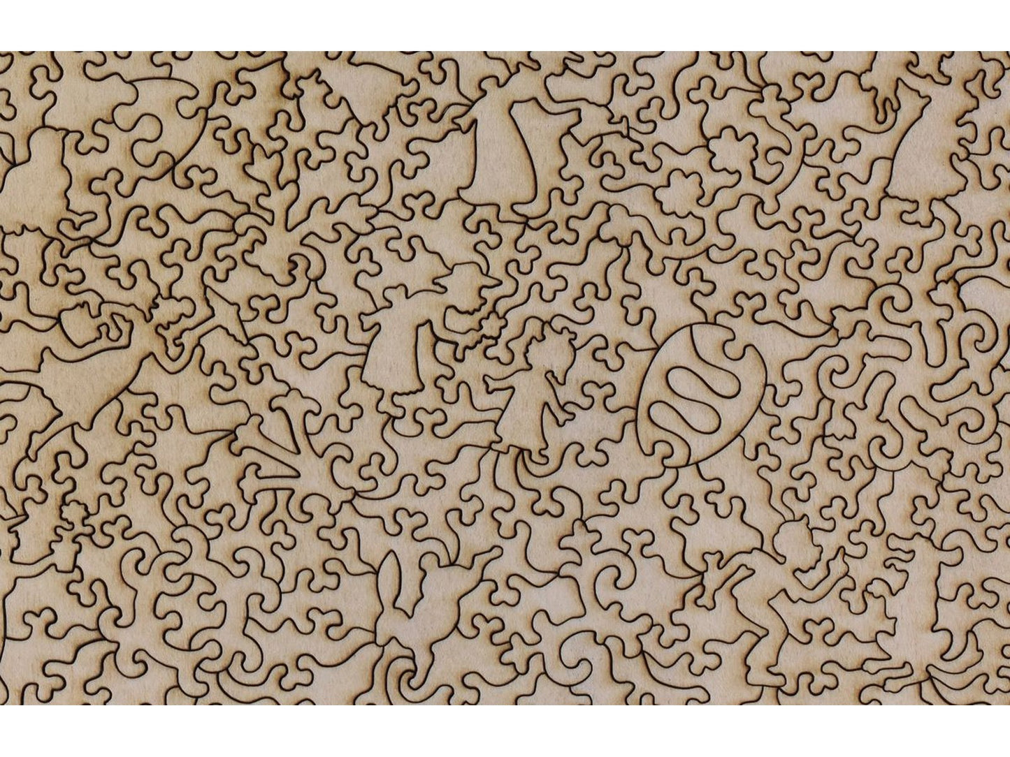 A closeup of the back of the puzzle, Hoppy Easter, showing the detail in the pieces.