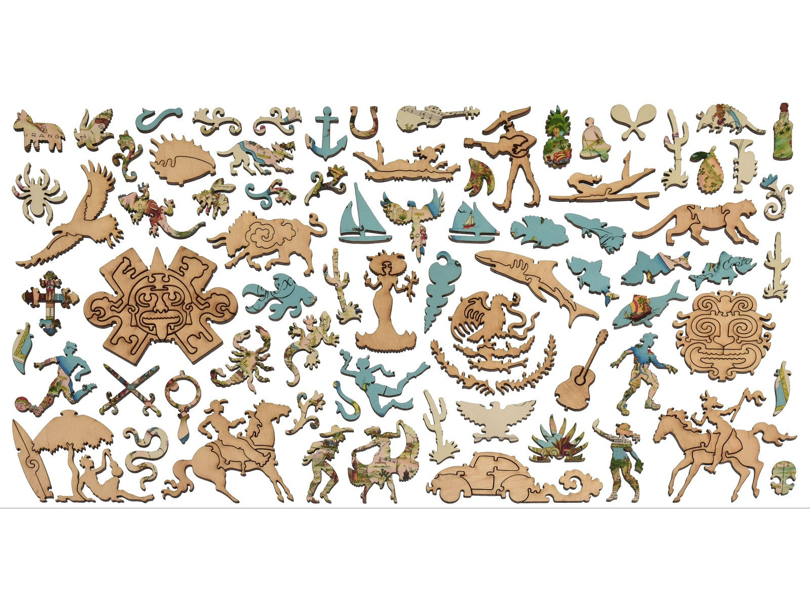 The whimsies that can be found in the puzzle, Illustrated Map of the Republic of Mexico.