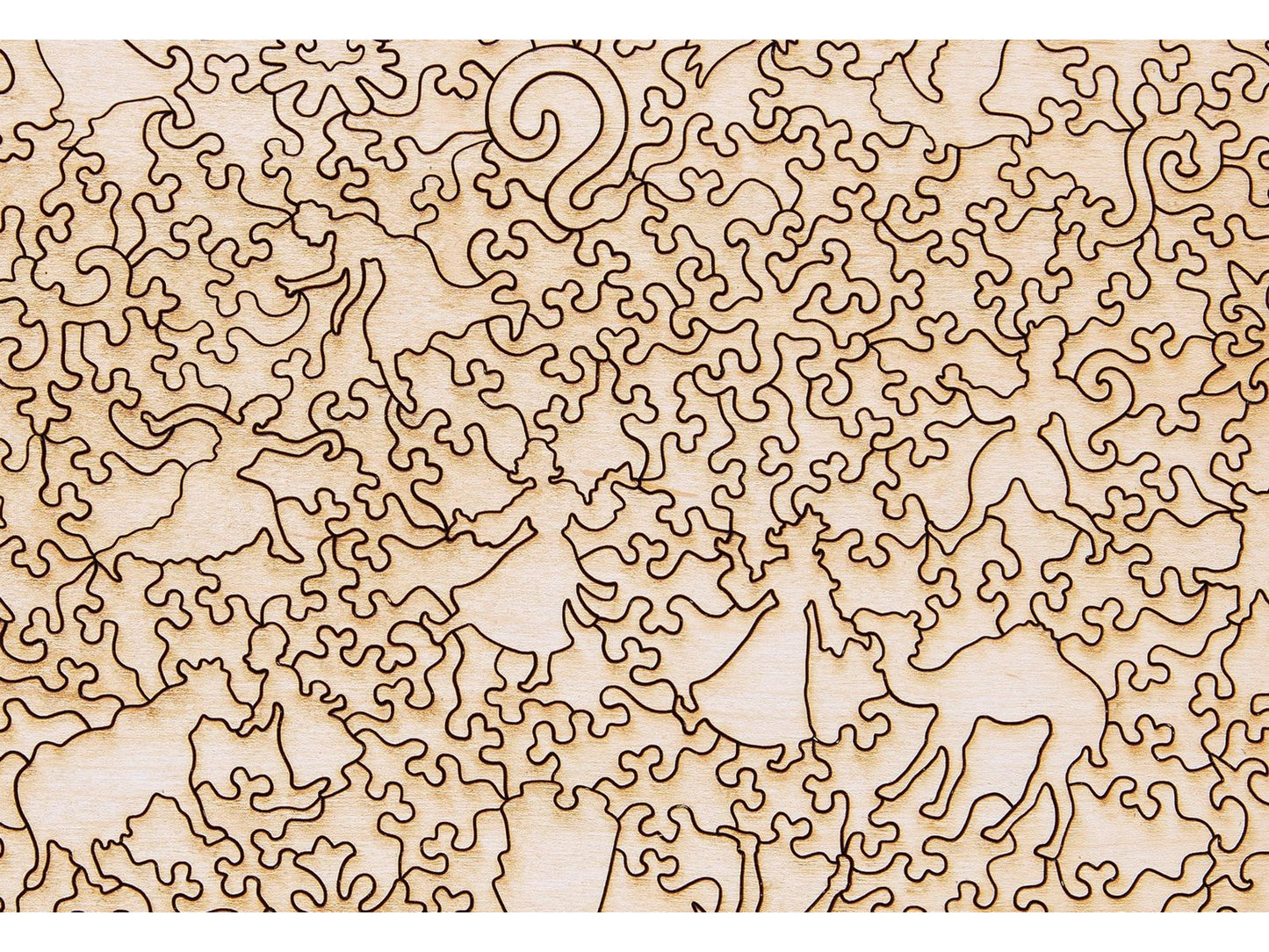 A closeup of the back of the puzzle, Journey of the Magi, showing the detail in the pieces.