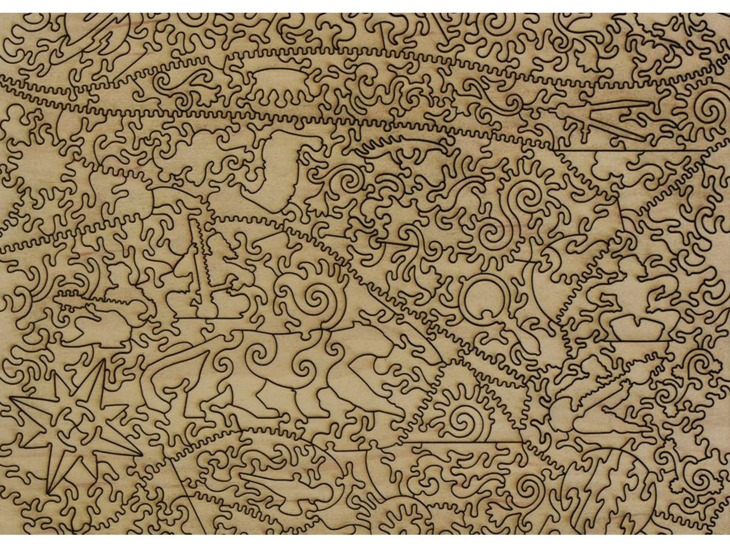 A closeup of the back of the puzzle, Leopard, showing the detail in the pieces.