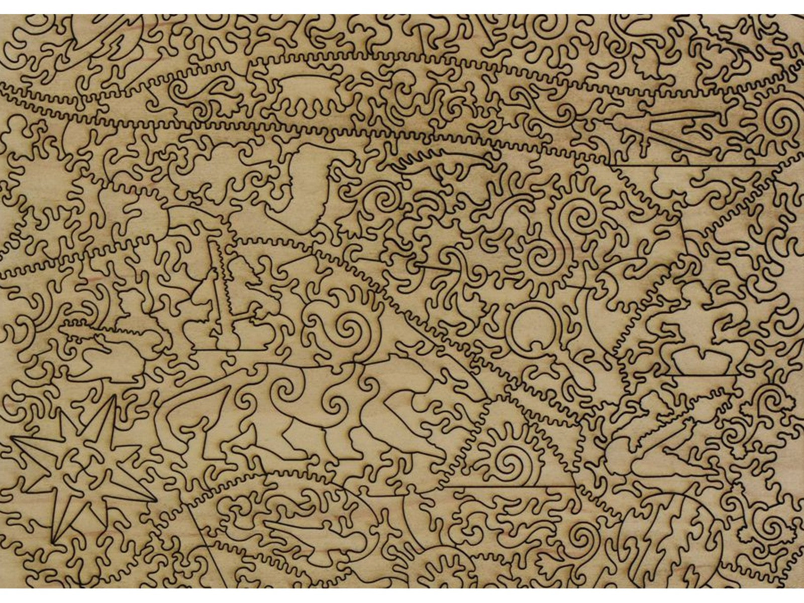 A closeup of the back of the puzzle, Leopard, showing the detail in the pieces.