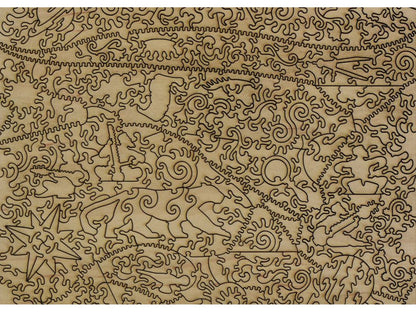 A closeup of the back of the puzzle, Leopard, showing the detail in the pieces.