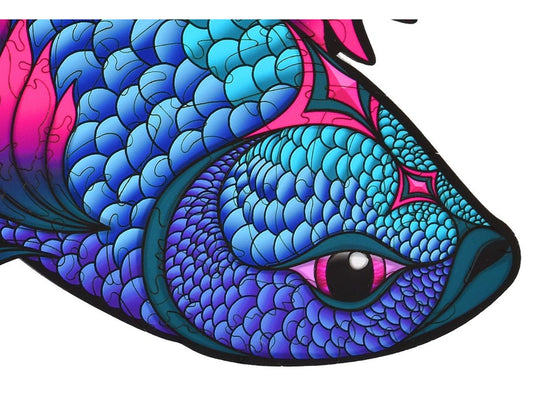 A closeup of the front of the puzzle, Let it Flow, showing the detail in the pieces.