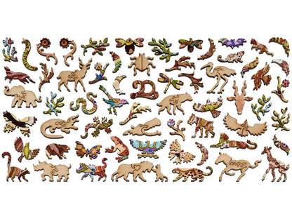 The whimsy pieces that can be found in the puzzle, Lion.
