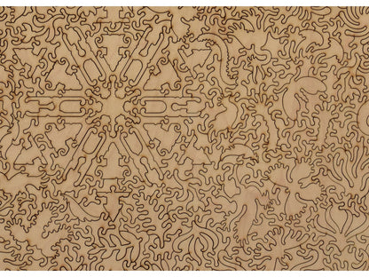 A closeup of the back of the puzzle, Living in Bird World, showing the detail in the pieces.