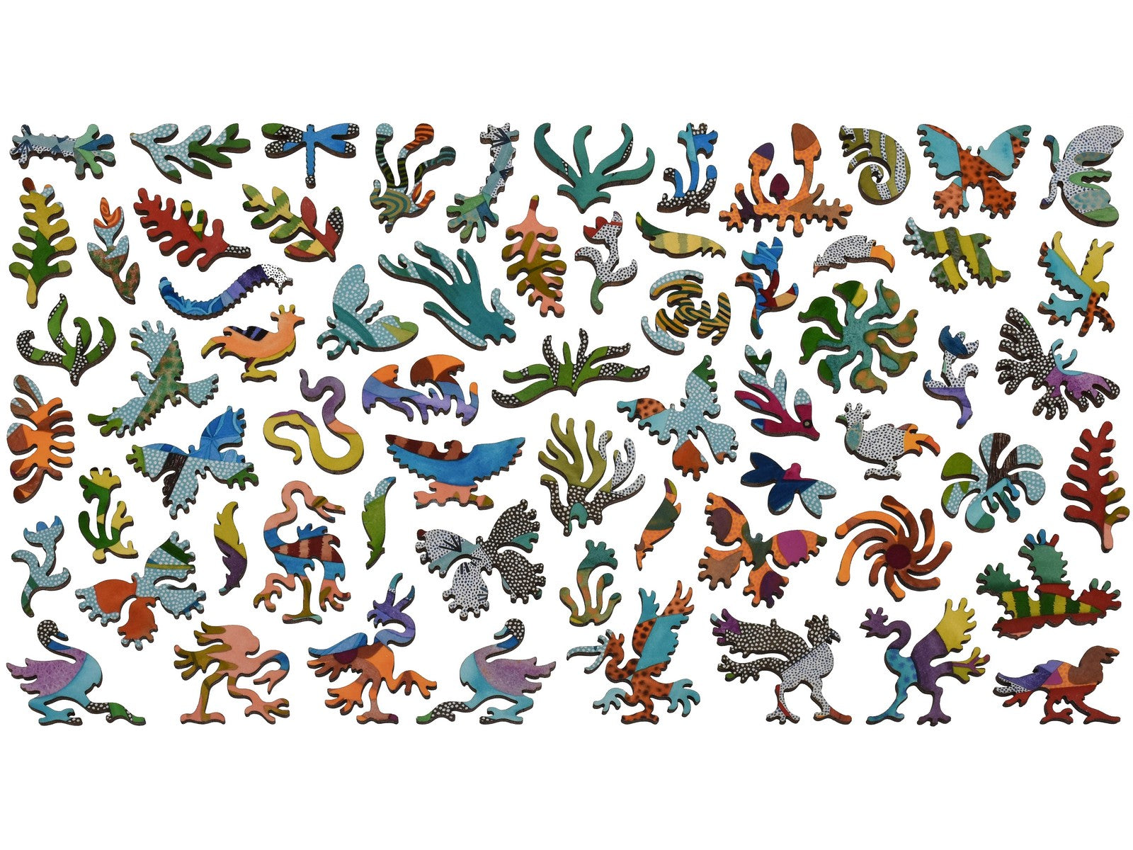 The whimsy pieces that can be found in the puzzle, Living in Bird World.