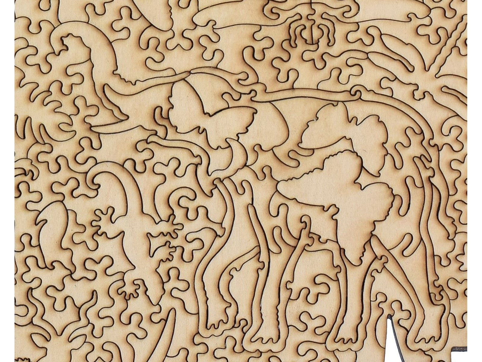 A closeup of the back of the puzzle, Mabula Elephant, showing the detail in the pieces.