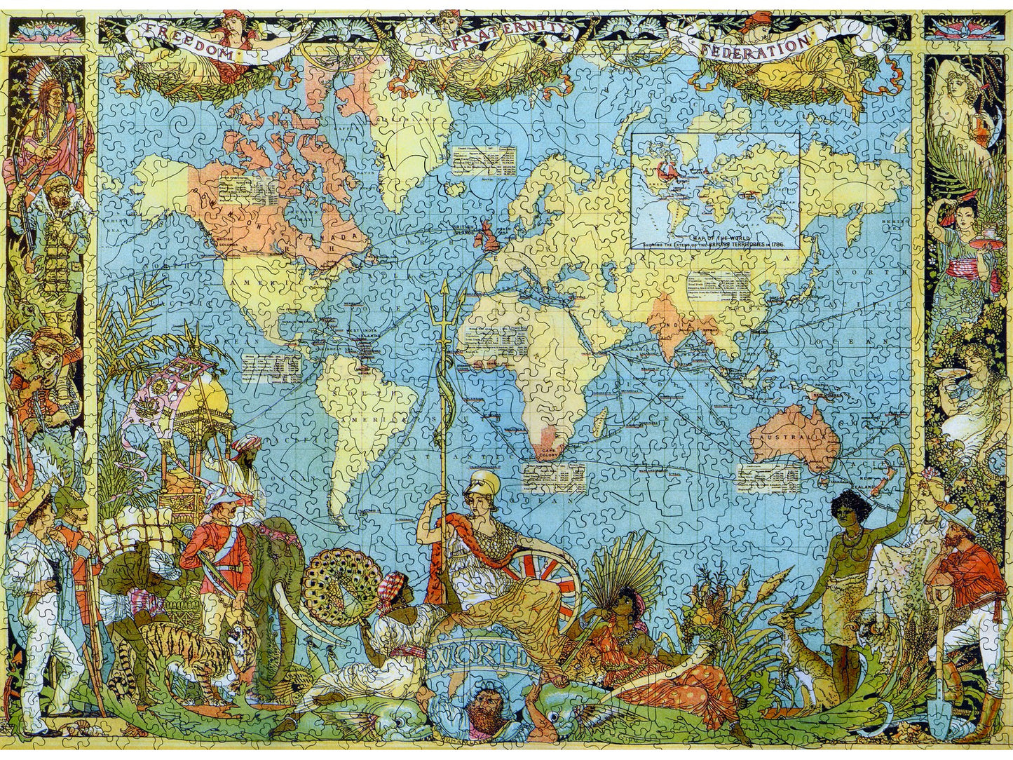 The front of the puzzle, Map of the British Empire.